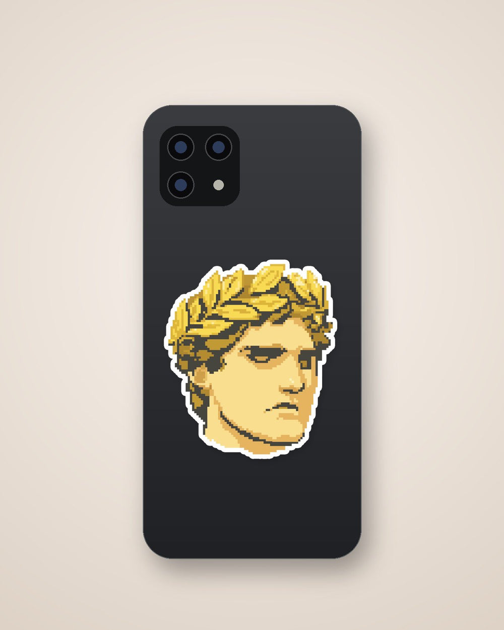 Pixel Roman Statue Laurel Crown Sticker