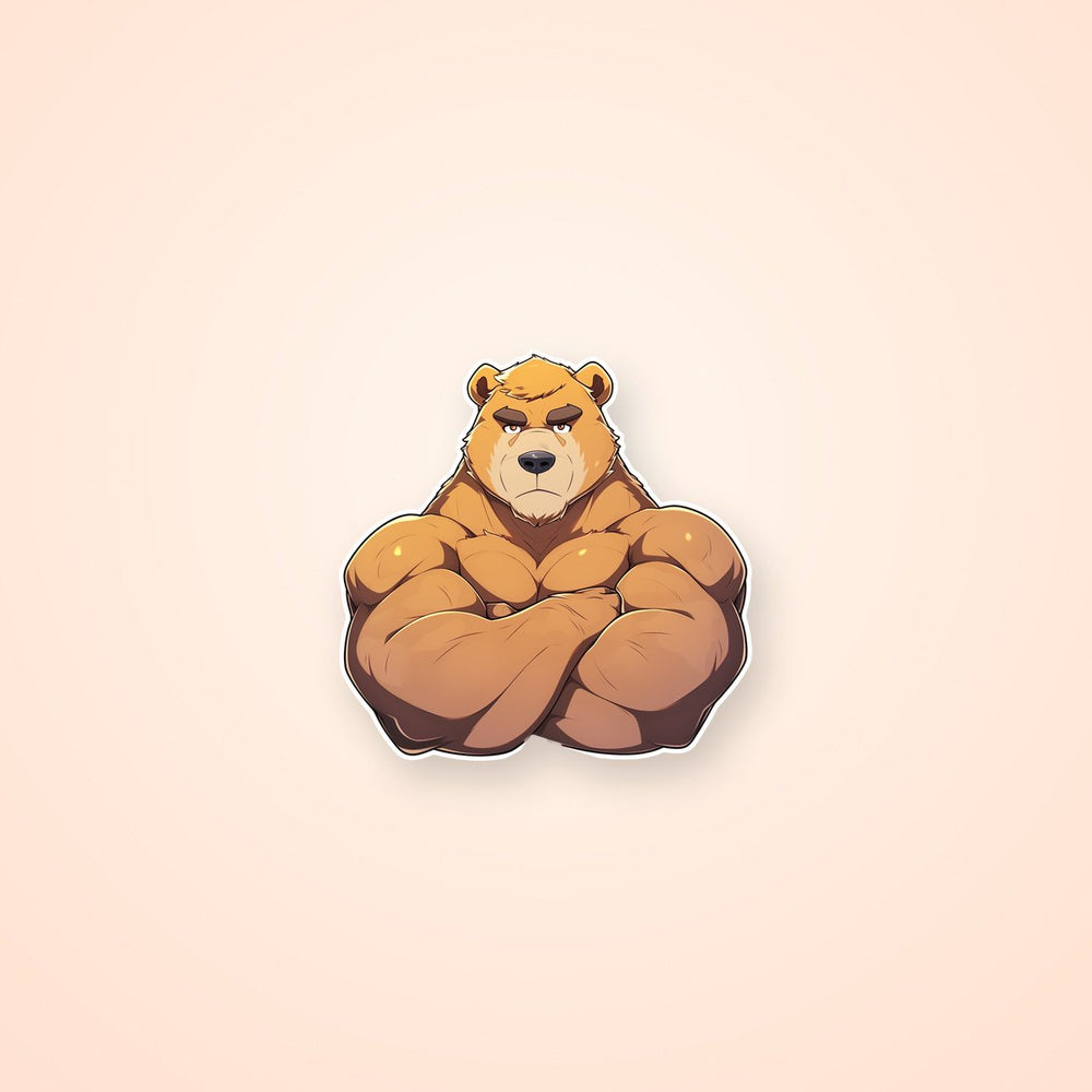 Cool Bear Bodybuilder Sticker