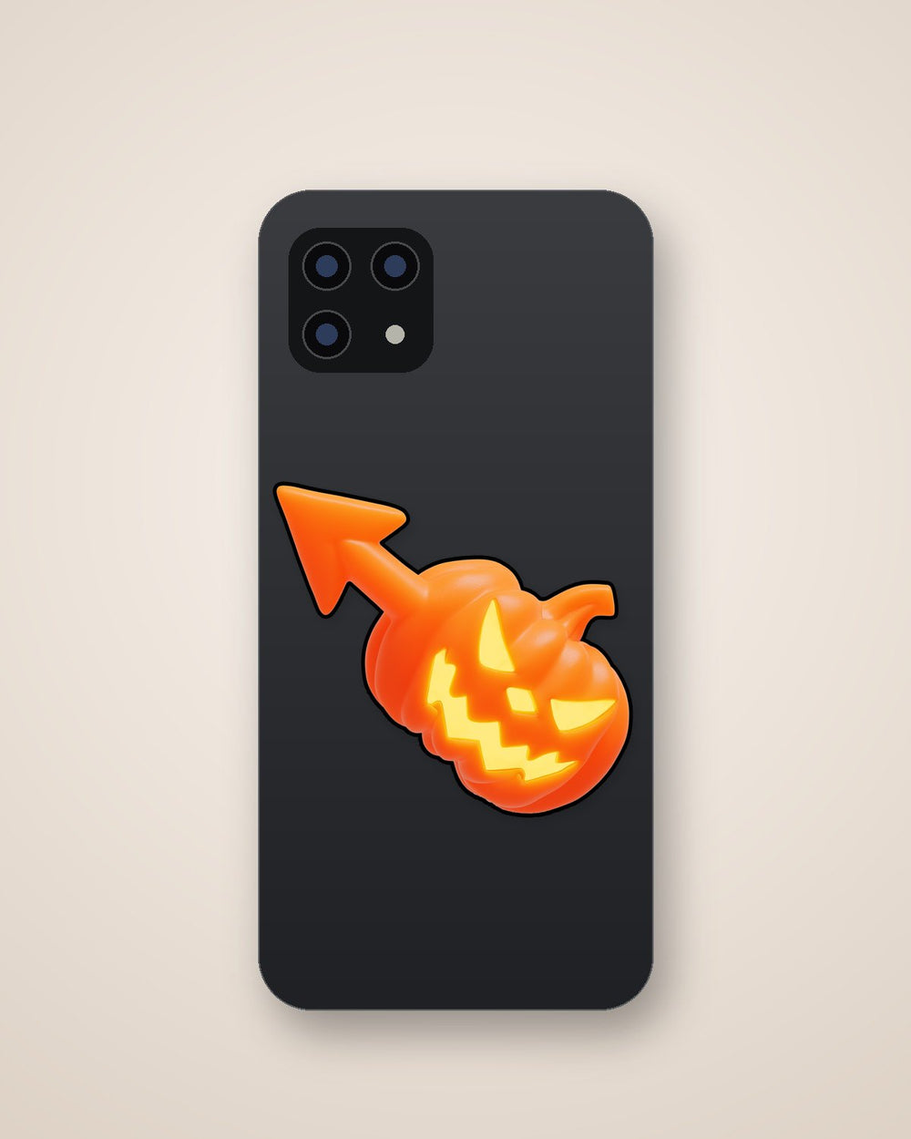 Pumpkin Arrow Glowing Halloween Sticker