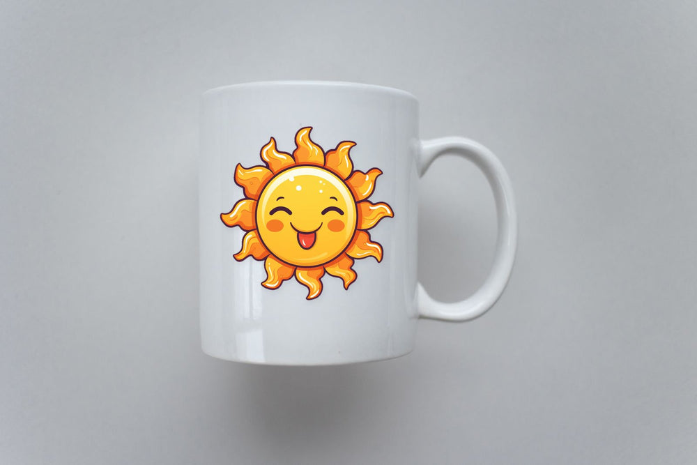 Yellow Sun Sticking Out Tongue Sticker