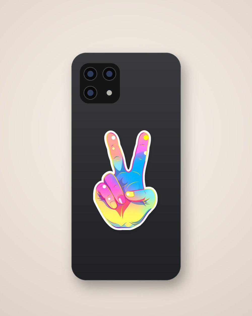 Rainbow Hand Peace Sticker