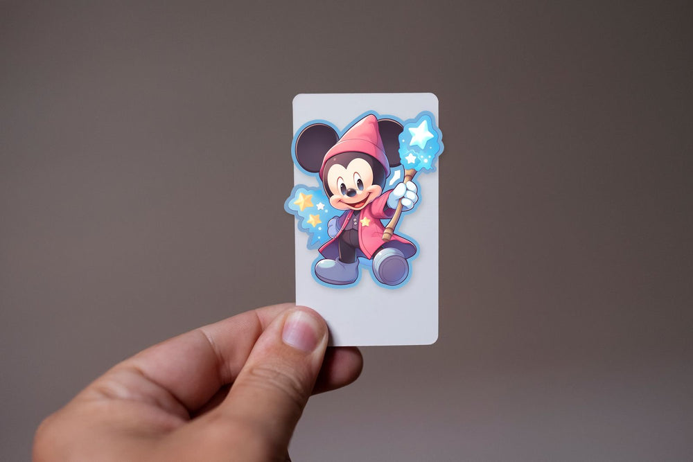 Mickey Mouse with Magic Wand Blue Stroke Sticker