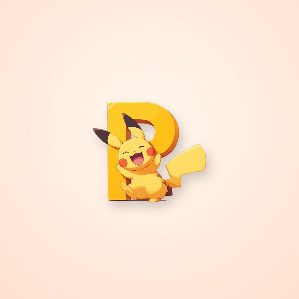 Pikachu Letter P Clipart Sticker