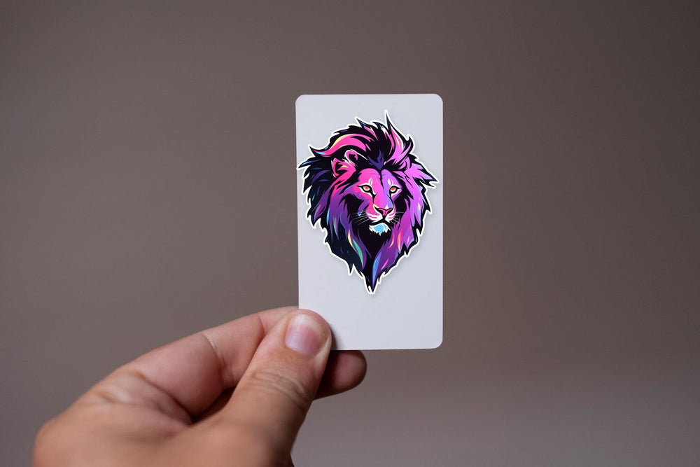 Purple Lion Head Sticker