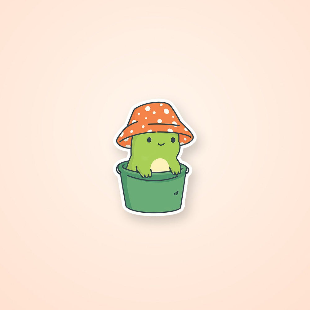 Cute Frog Bucket Hat Mushroom Kawaii Sticker