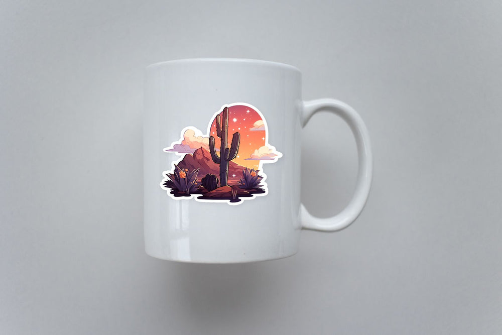 Aesthetic Desert with Cactus Sticker