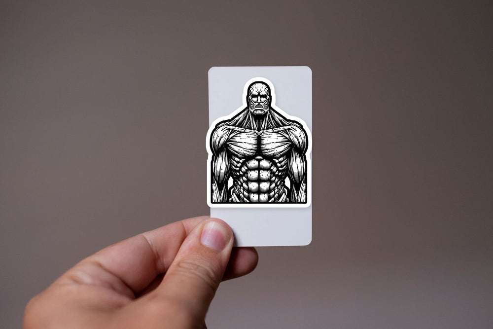Colossal Titan Black White Aot Sticker