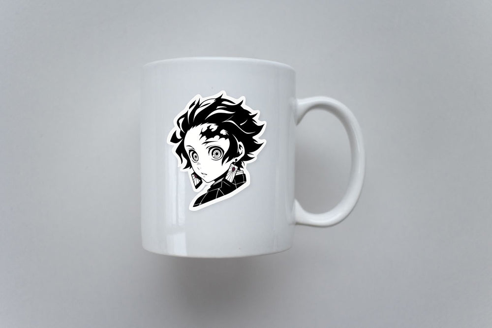 Demon Slayer Tanjiro Black & White Sticker