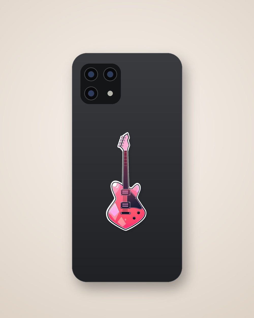 Pink Guitar Art Sticker