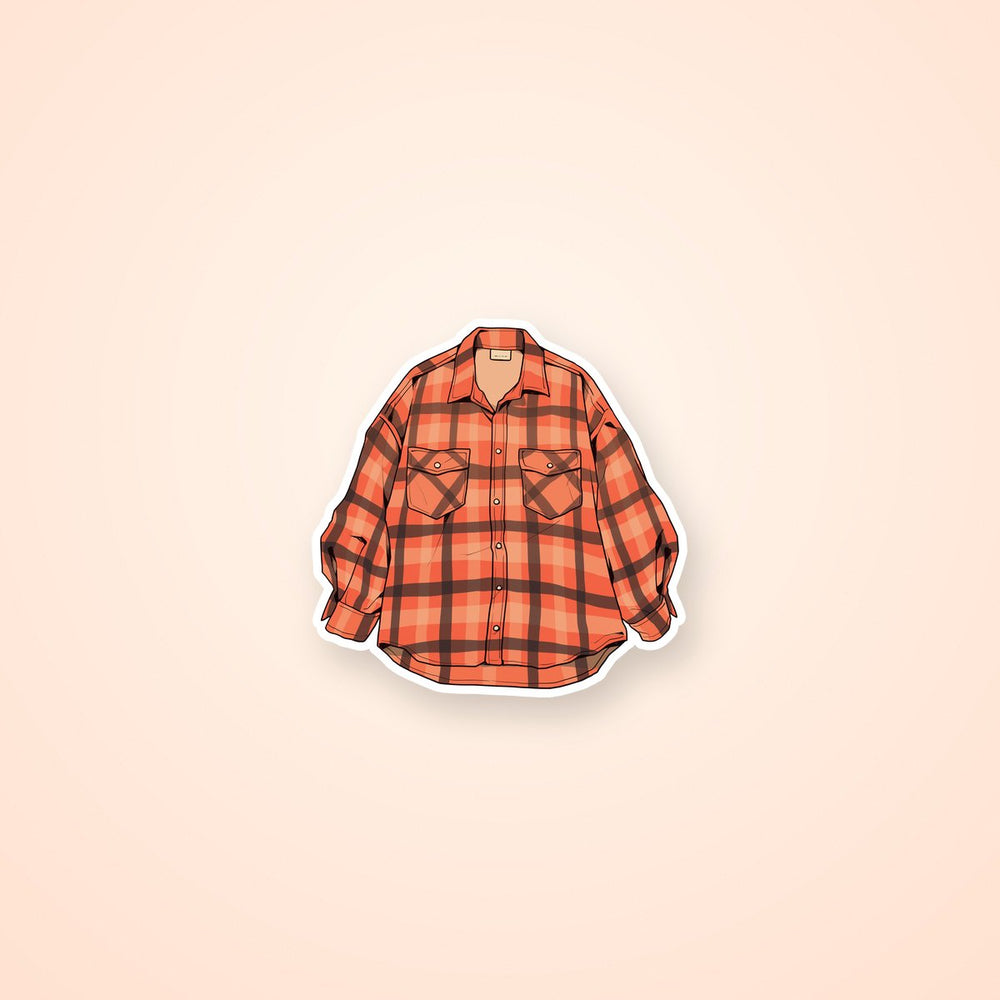 Orange Flannel Shirt Sticker