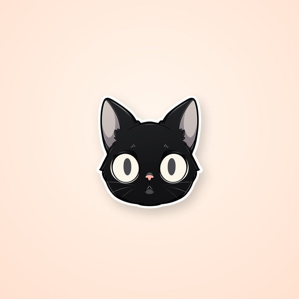 Black Cat with Big Ears Sticker