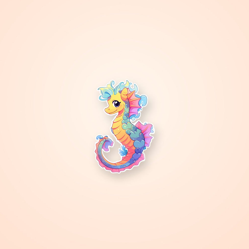 Cute Colorful Seahorse Sticker