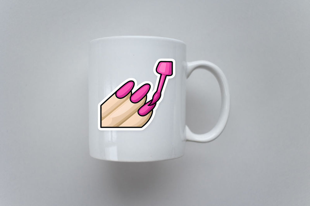 Baddie Pink Nail Polish Sticker
