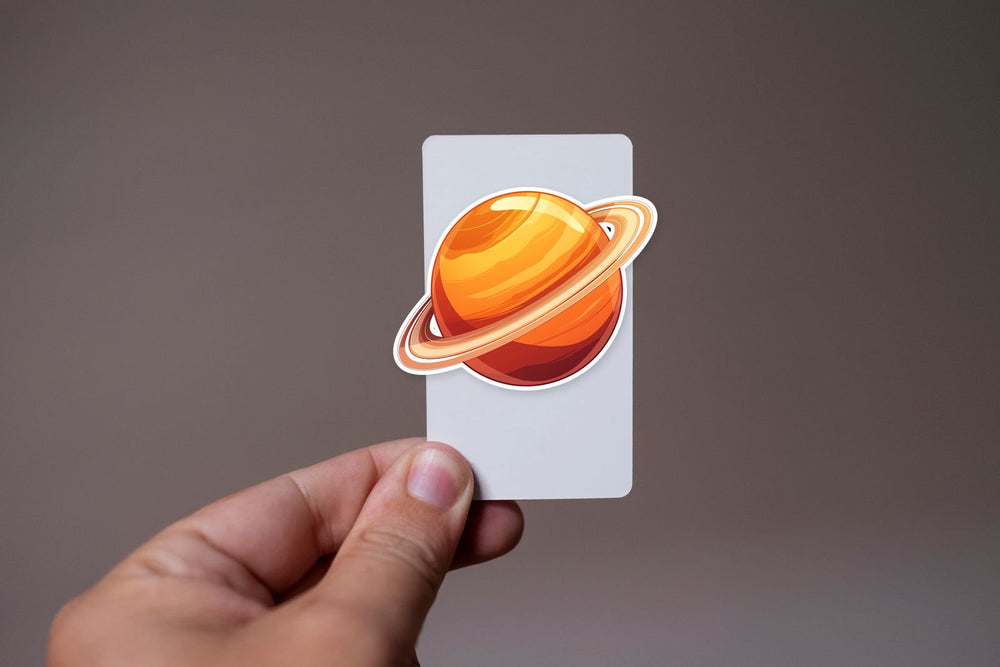 Saturn Orange Planet Space Sticker