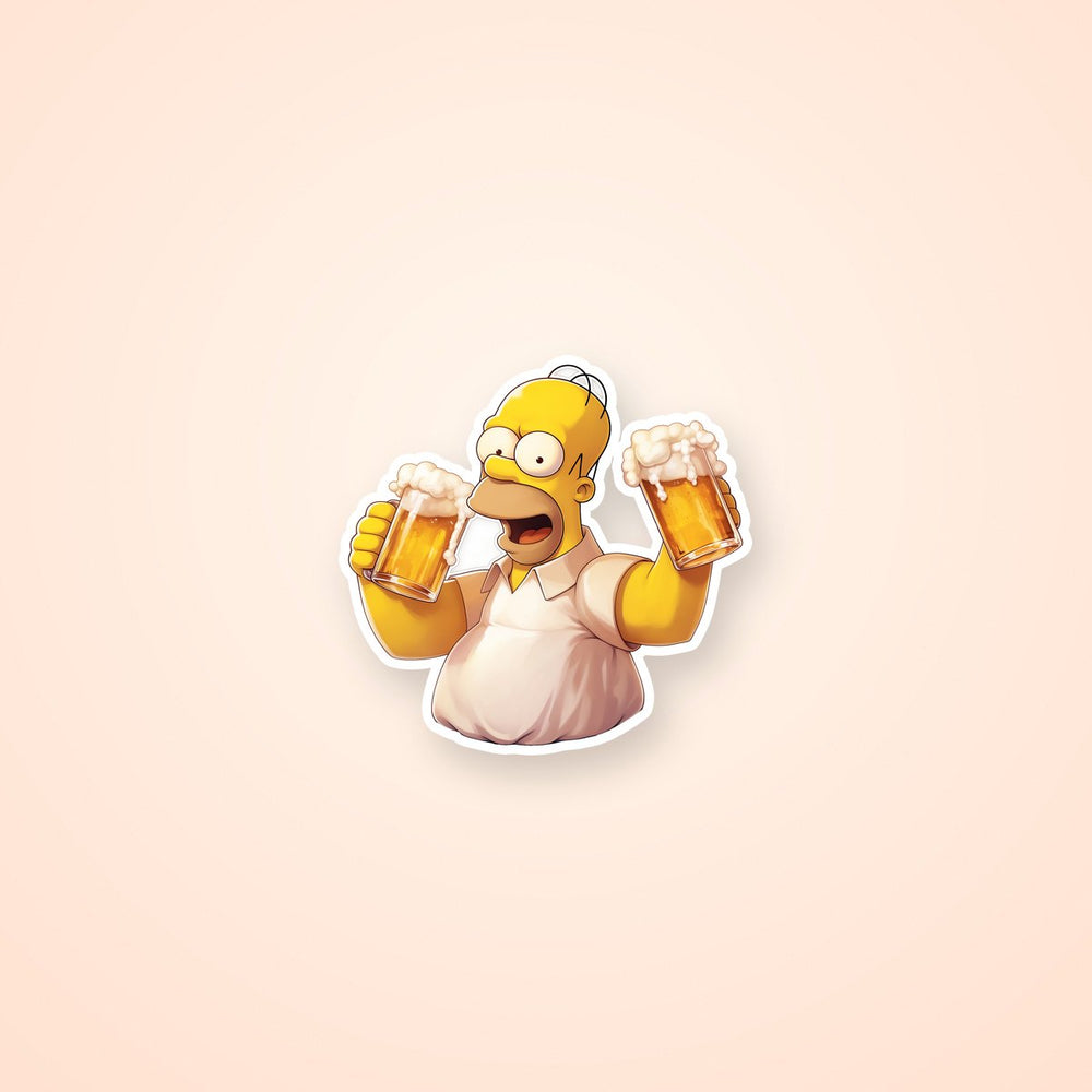 Homer Simpson Beer Mugs Sticker