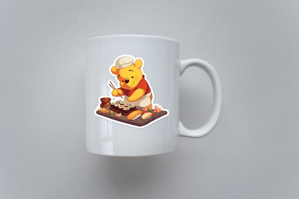 Winnie Pooh Sushi Chef Sticker