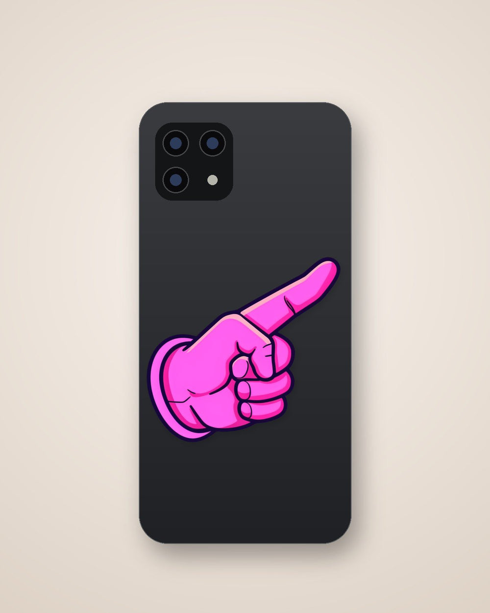 Pink Pointing Hand Sticker