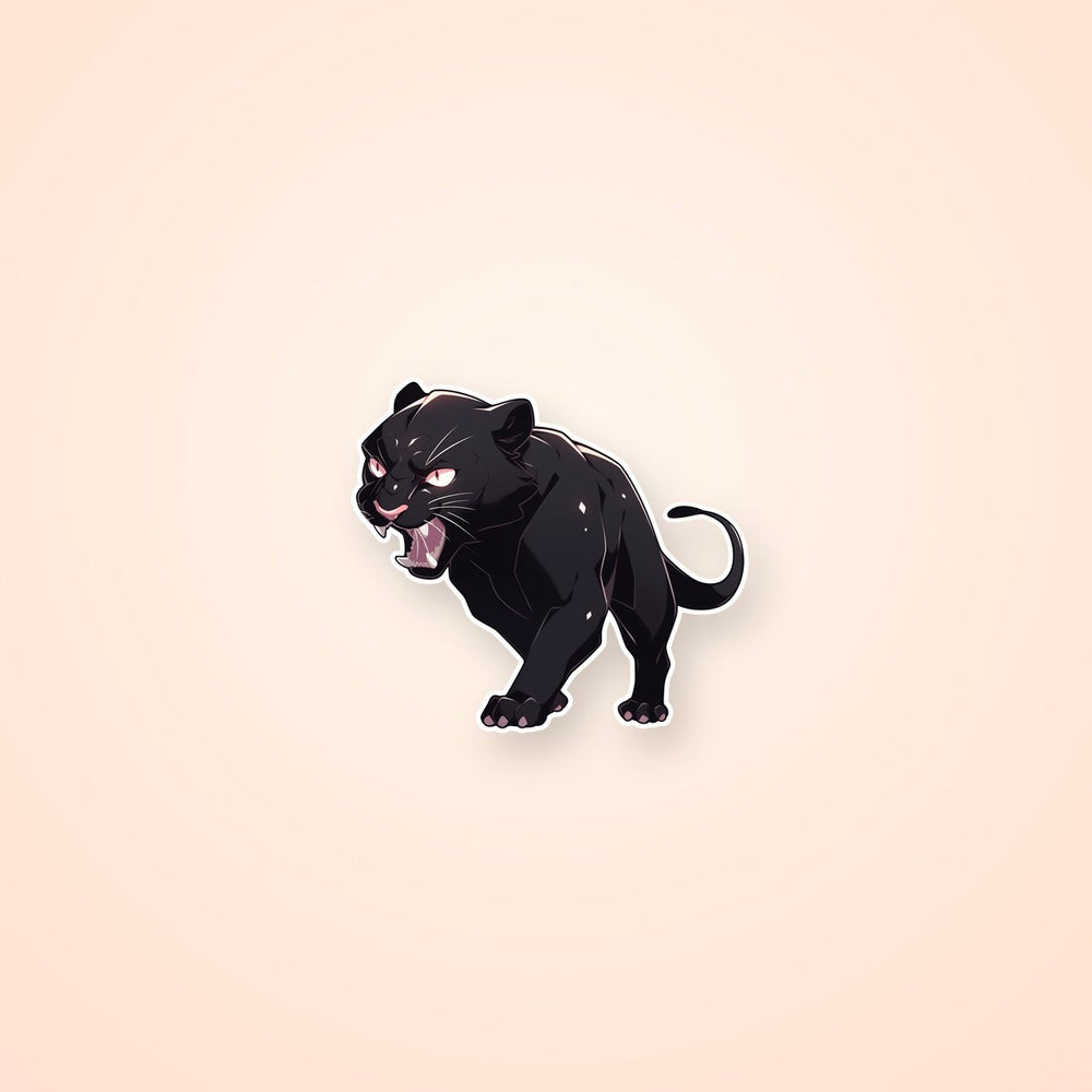 Attacking Black Panther Sticker
