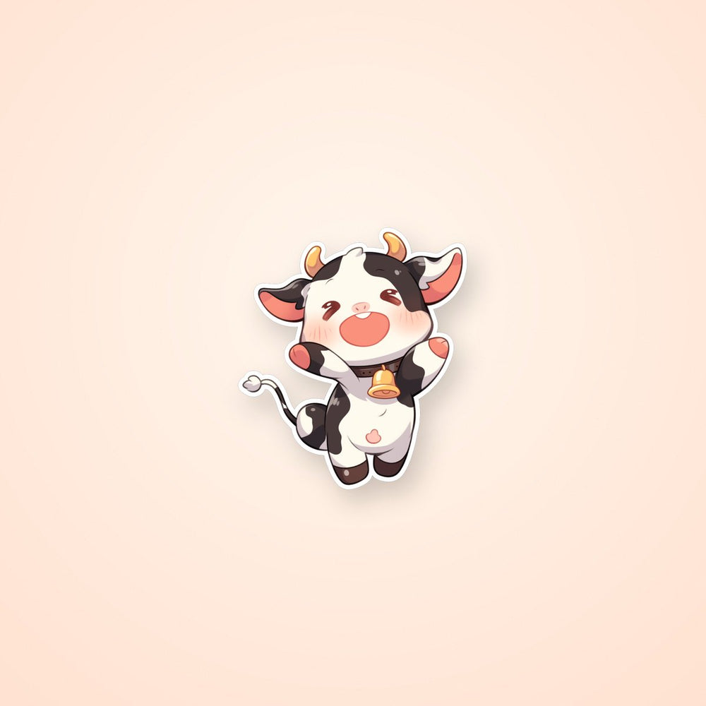 Funny Cow with a Bell Sticker