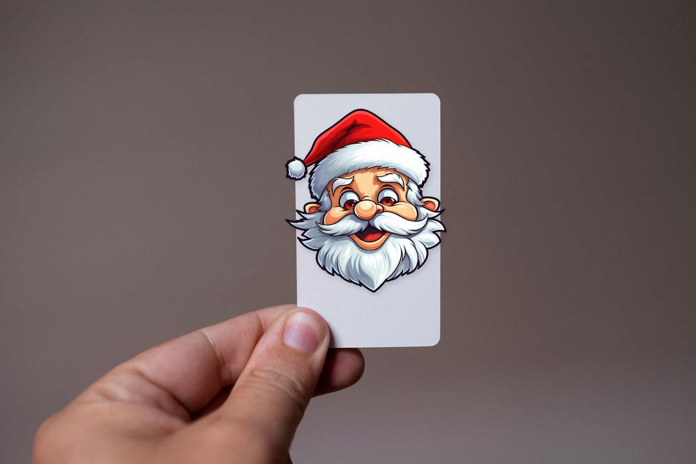 Cartoon Friendly Santa Head Sticker