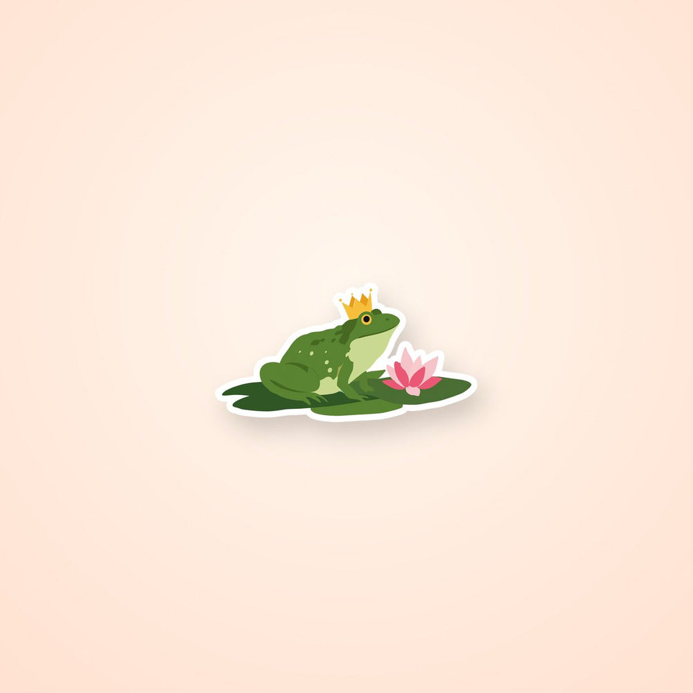 Frog King Crown Lily Pad Cute Sticker