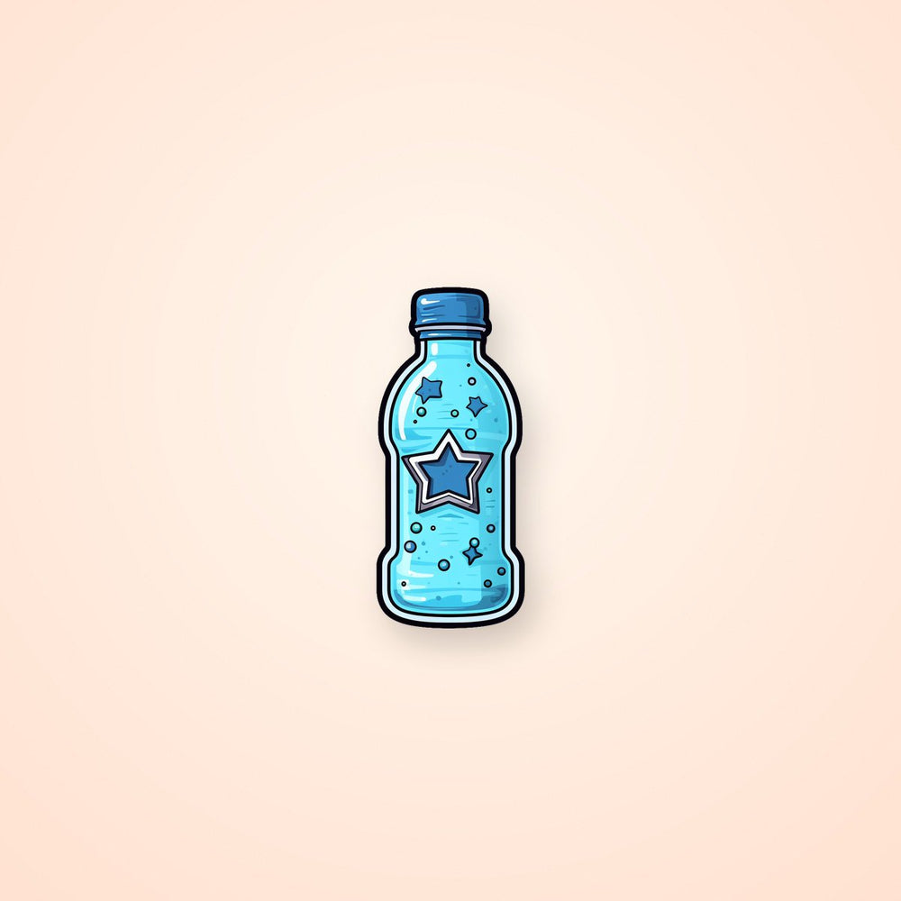 Blue Water Bottle with Stars Sticker