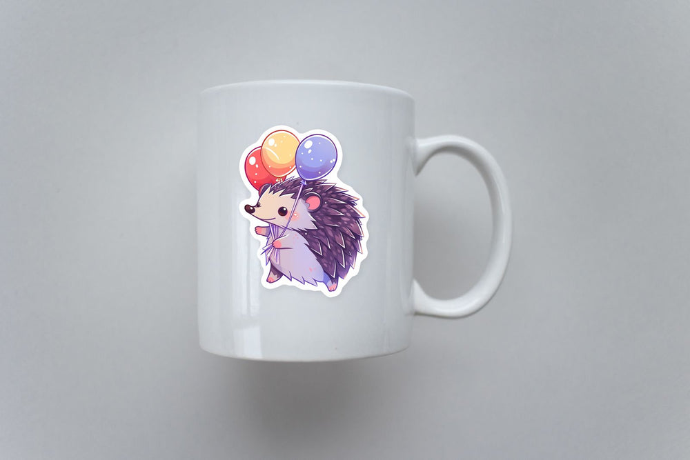 Cute Hedgehog with Balloons Sticker