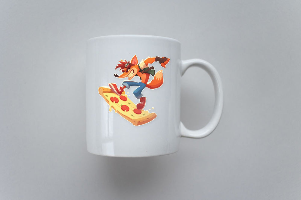 Crash Bandicoot Pizza Surfing Sticker