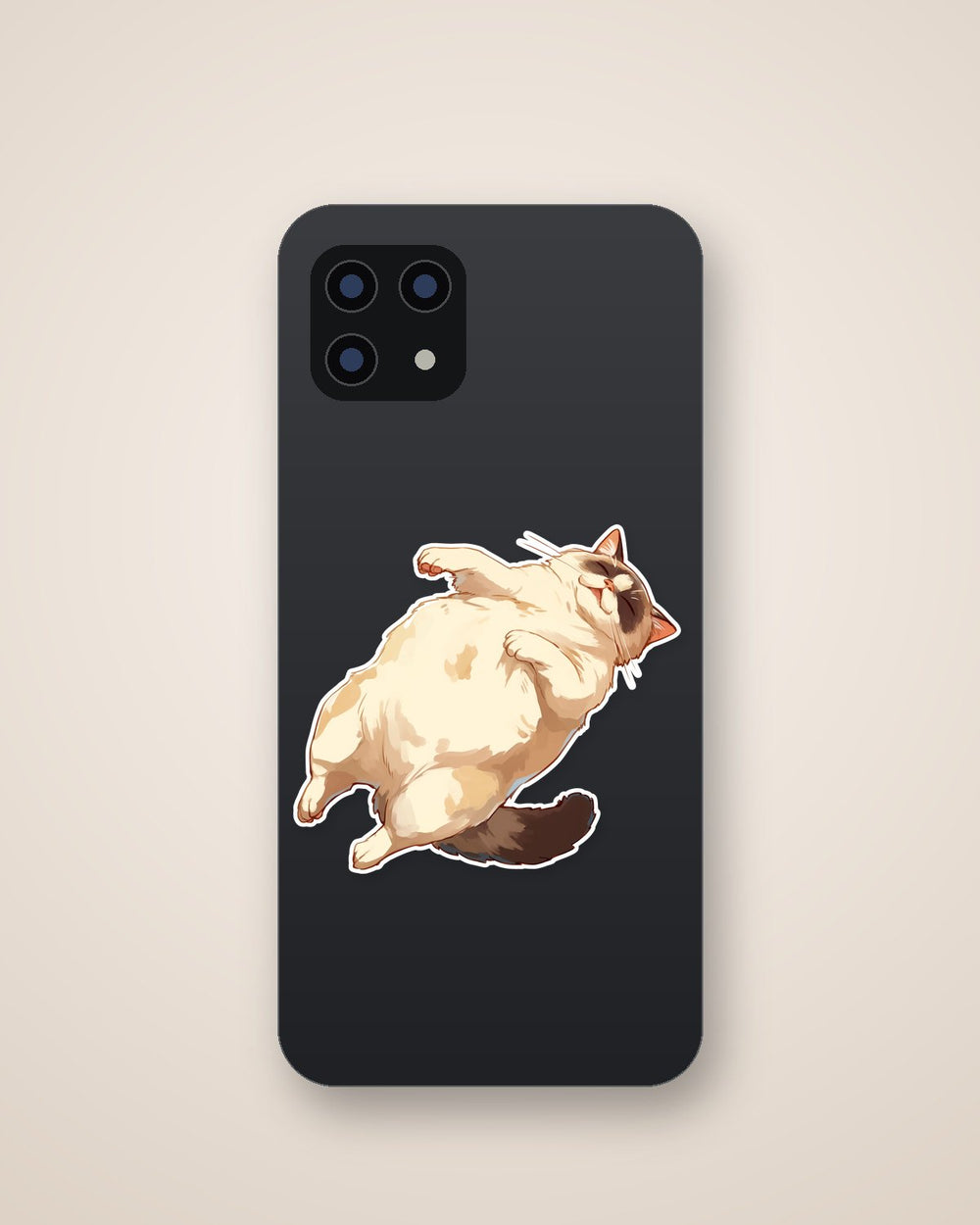 Lazy Cat Lying on Back Sticker