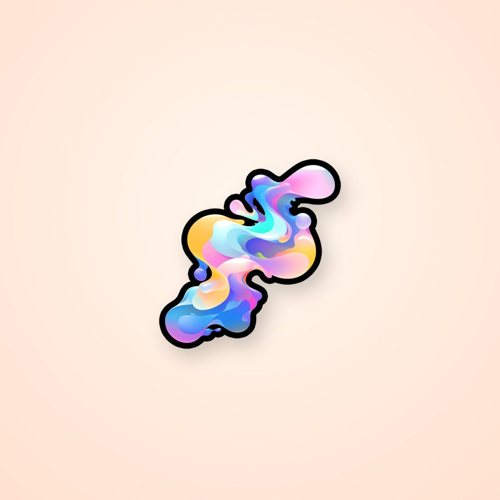 Abstract Gradient Liquid Waves Sticker