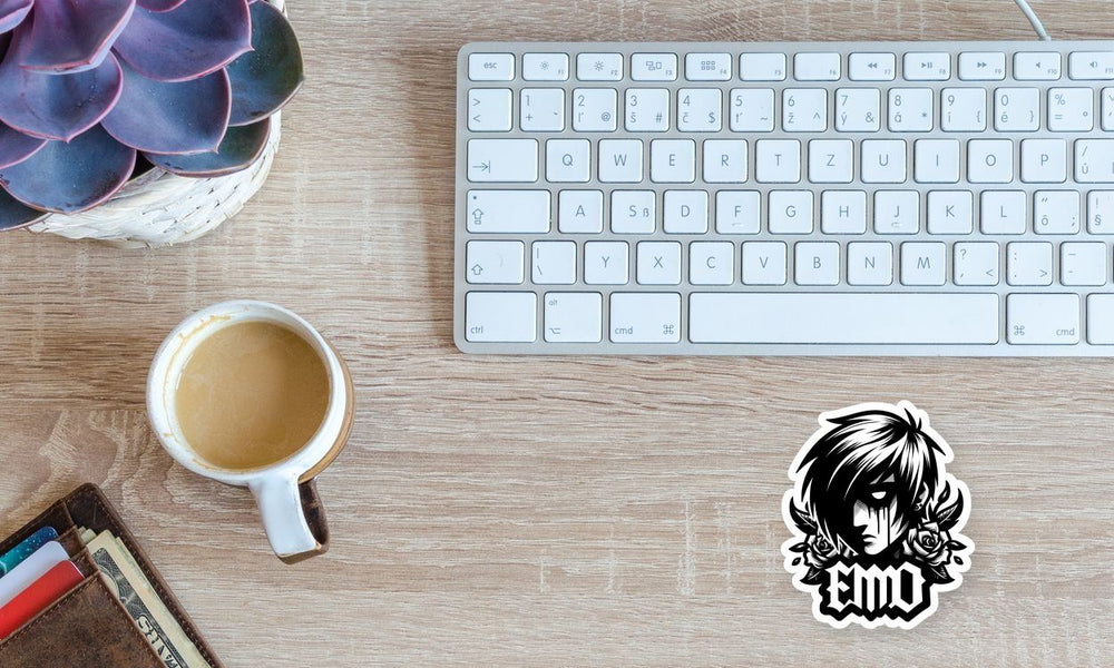 Emo Boy Roses Gothic Sticker