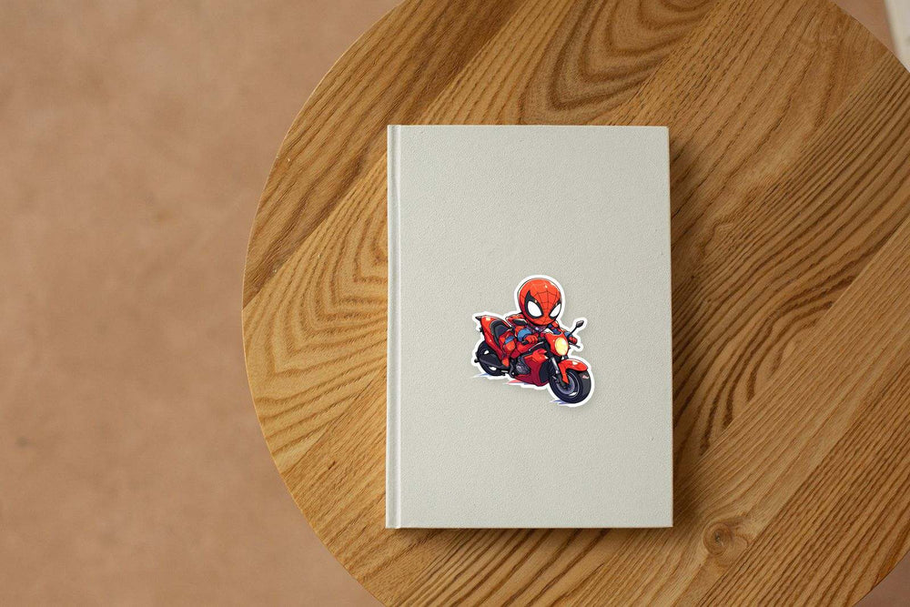 Spider-Man on Motorcycle Marvel Sticker