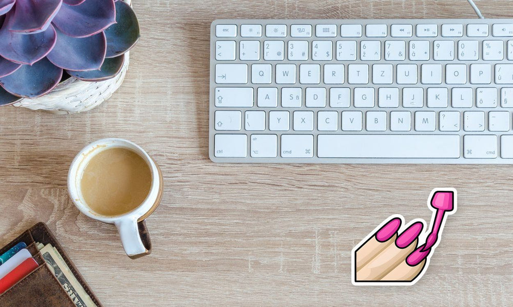 Baddie Pink Nail Polish Sticker