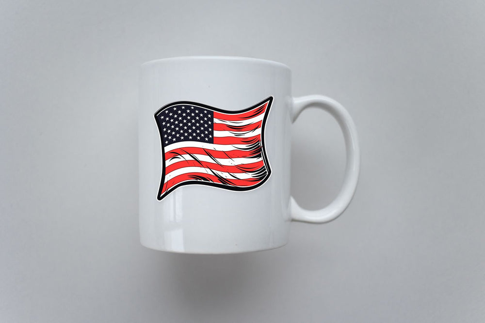 Wavy USA Flag Sticker