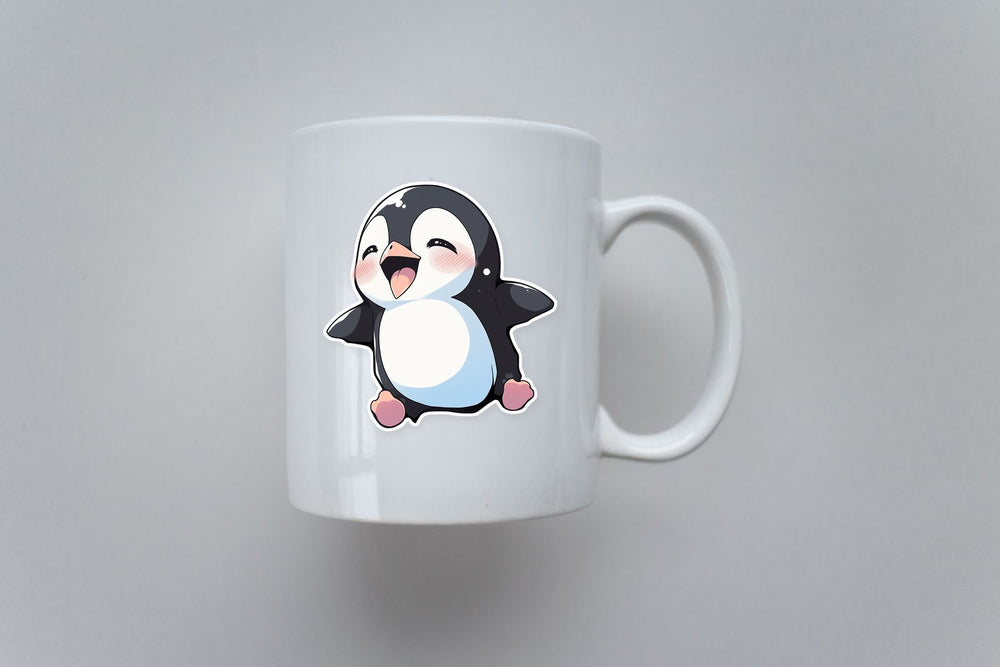 Cute Happy Jumping Penguin Sticker