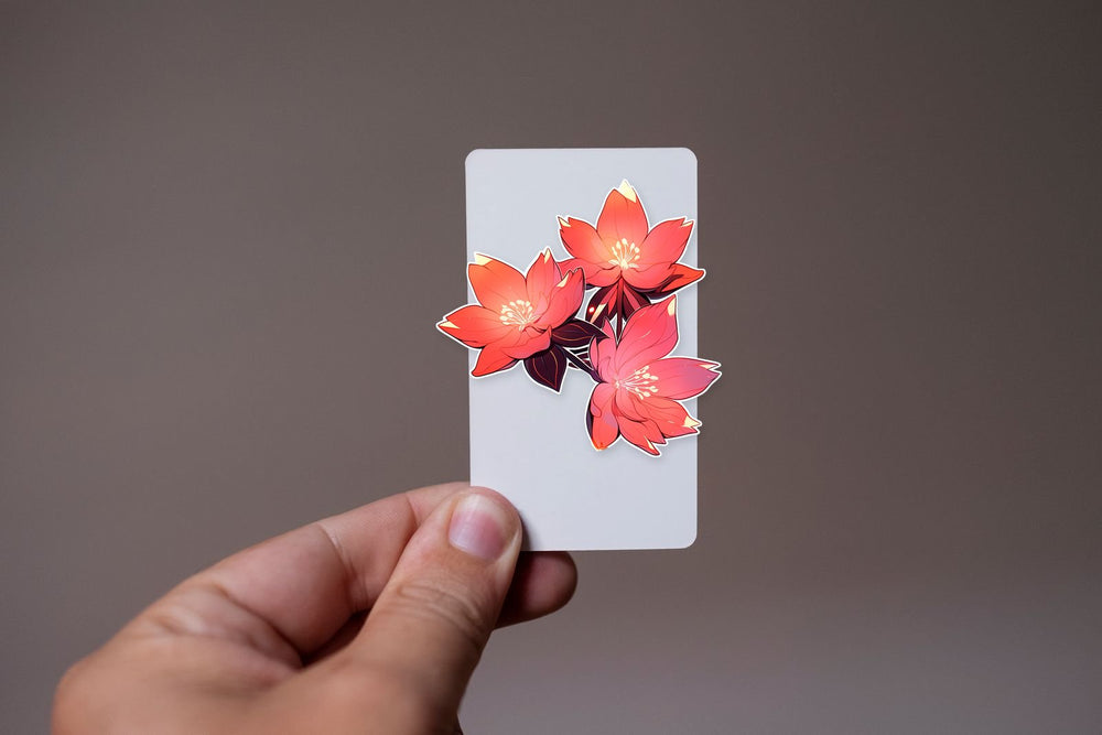 Three Beautiful Red Flowers Sticker