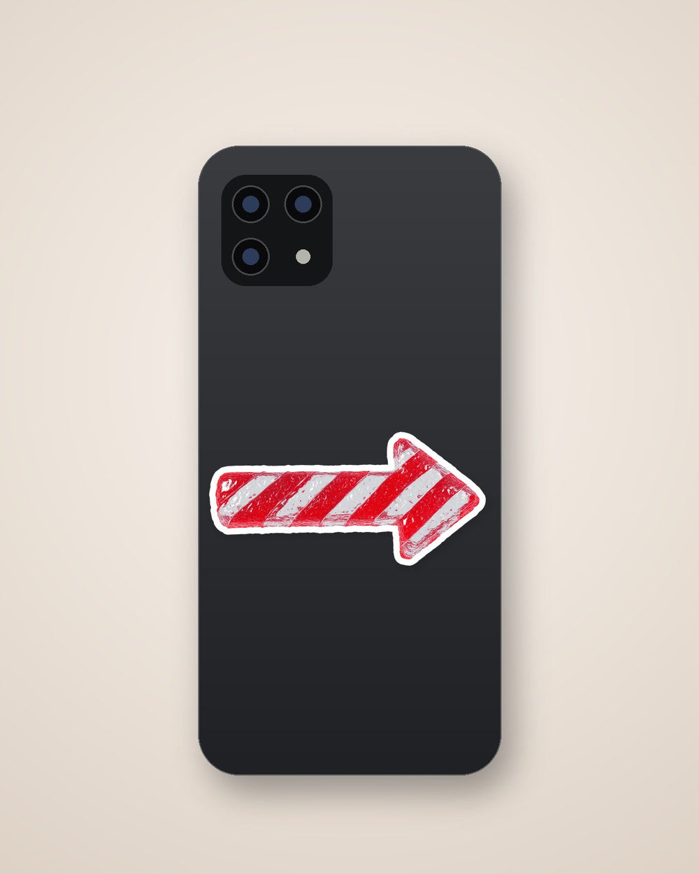 Candy Cane Arrow Red White Sticker