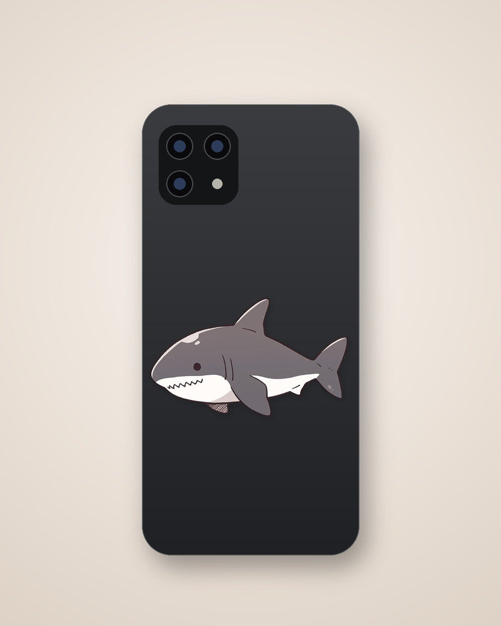Cute Drawn Great White Shark Sticker