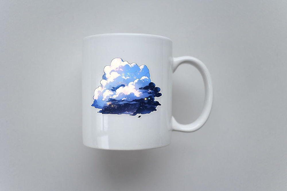 Blue Midnight Clouds Aesthetic Sticker