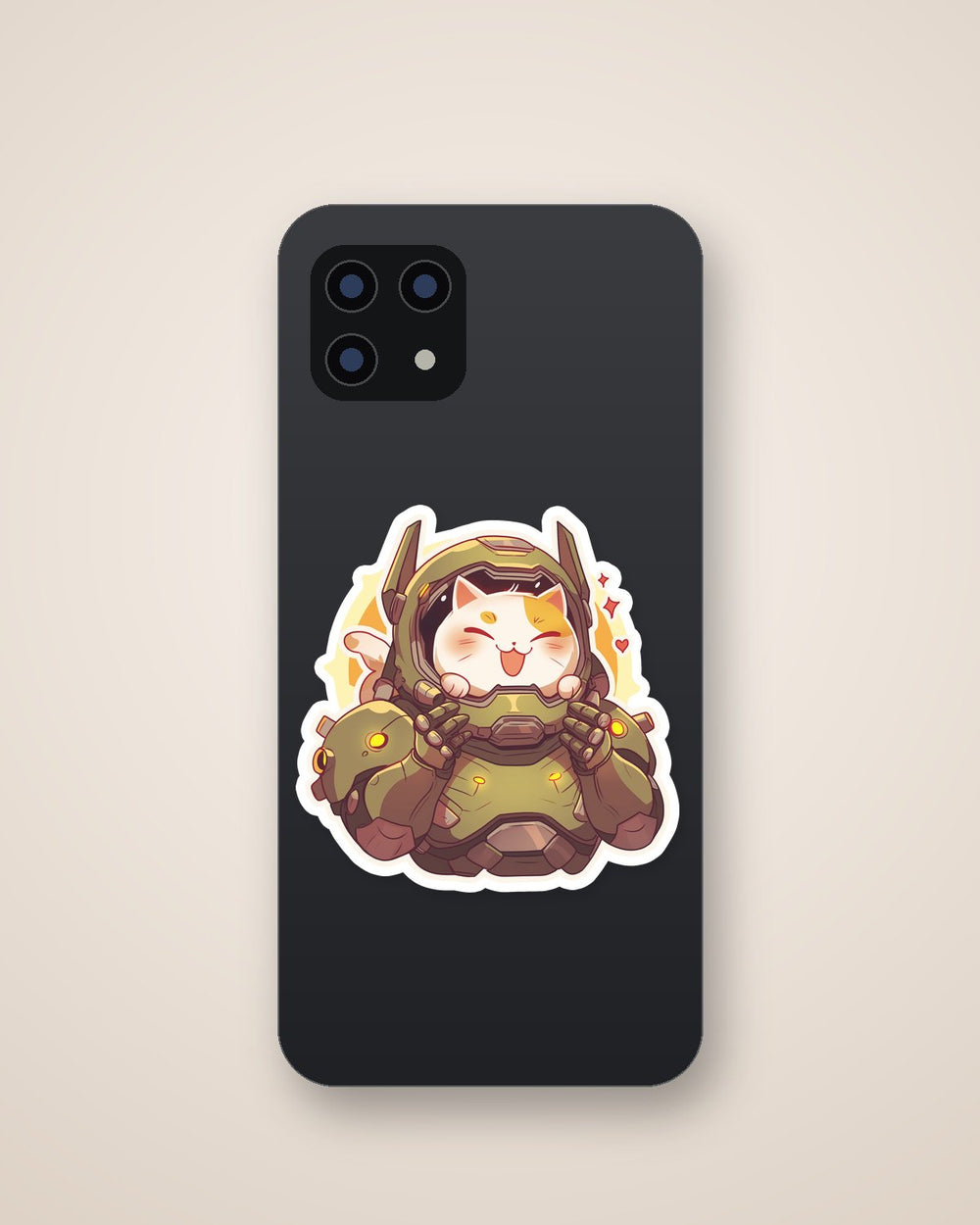 Doom Slayer Kitty Armor Sticker