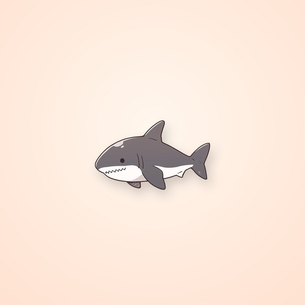 Cute Drawn Great White Shark Sticker