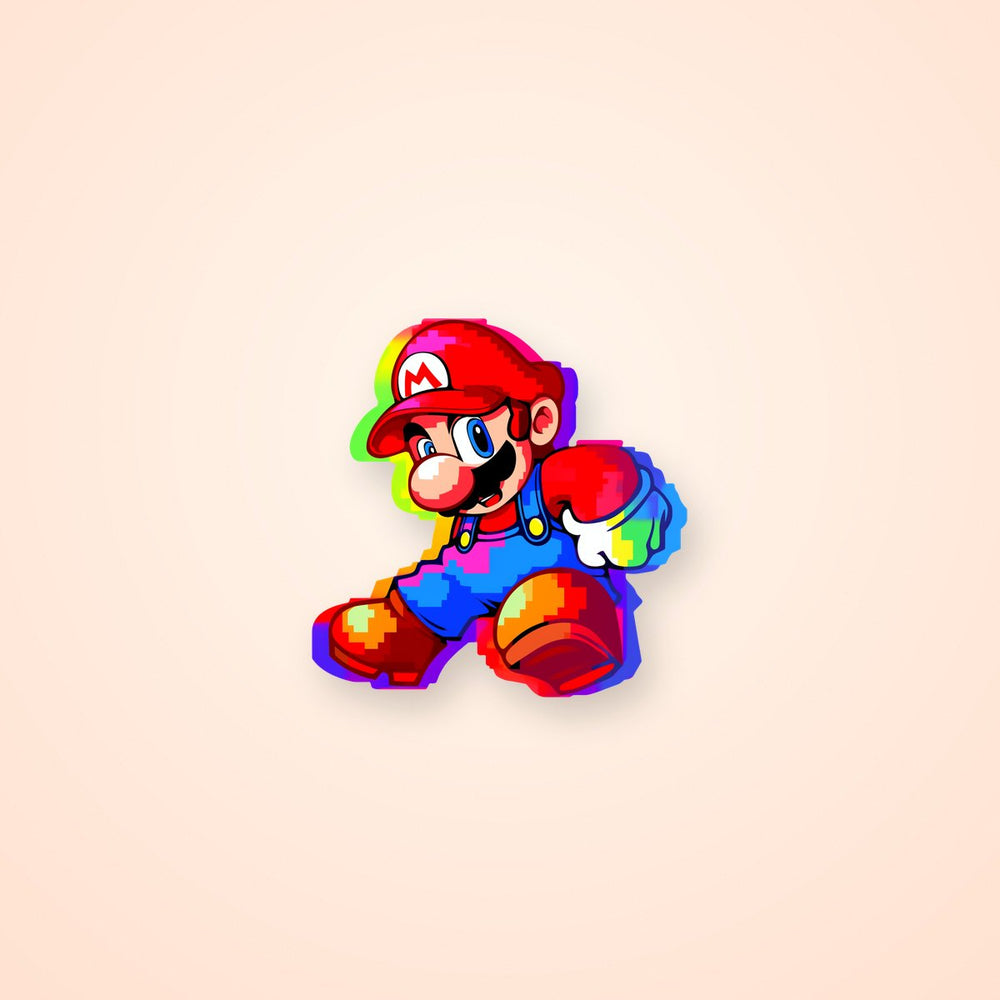 Colorful Super Mario Pixel Sticker