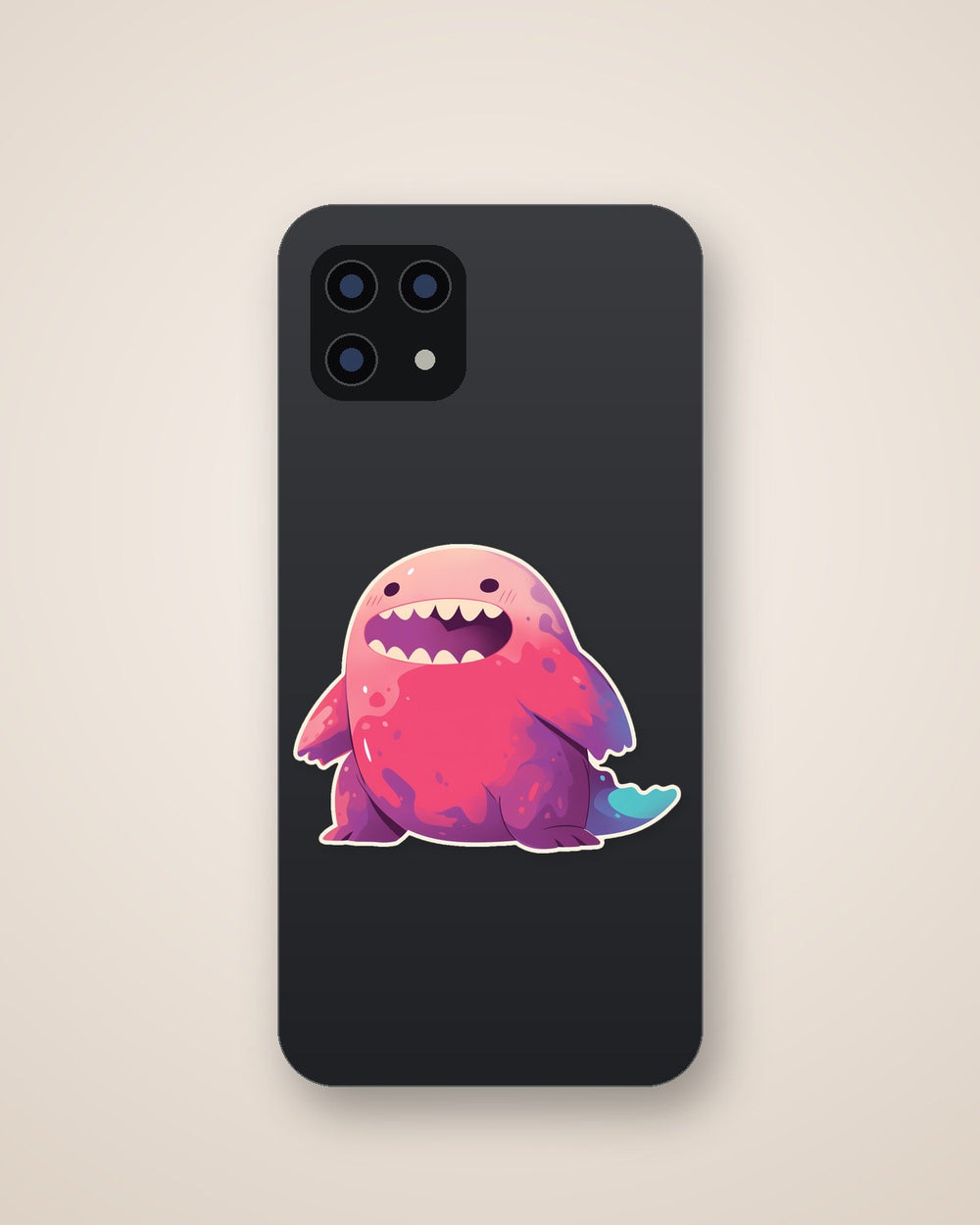 Happy Pink Monster Smile Sticker