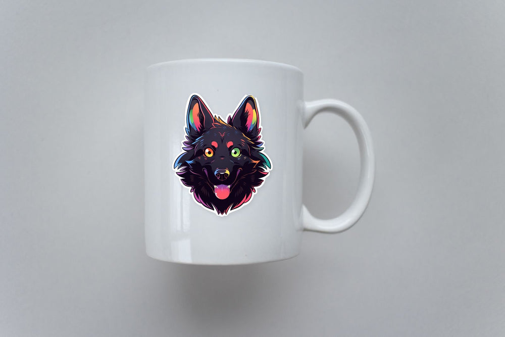 Colorful Funny Dog Head Sticker