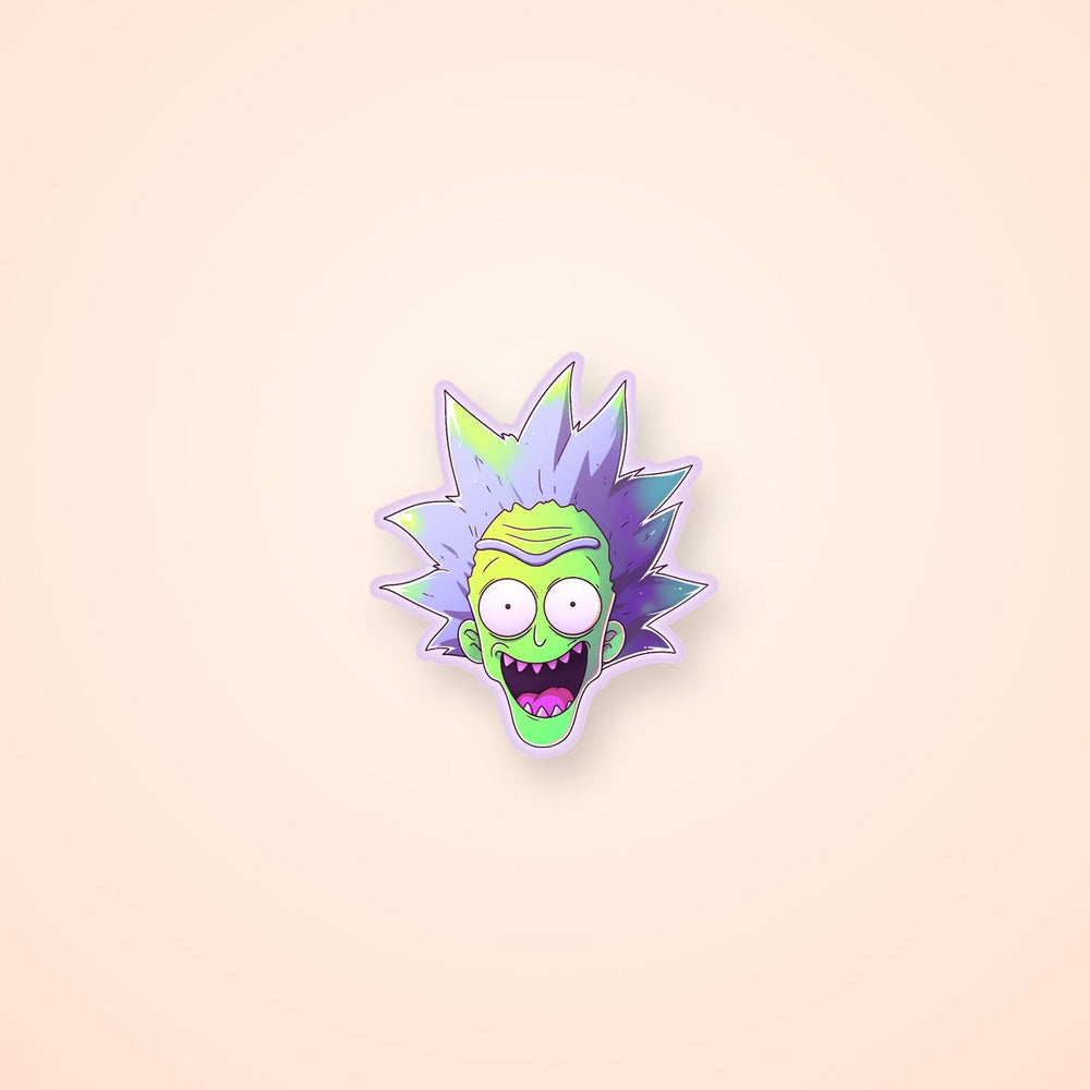 Funny Green Rick Sanchez Head Sticker