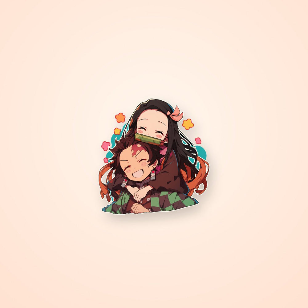 Tanjiro and Nezuko Demon Slayer Sibling Sticker