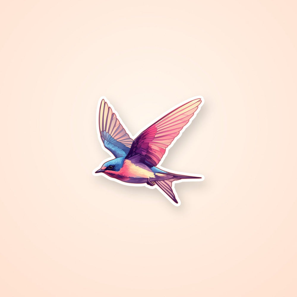 Colorful Swallow Bird Flying Sticker