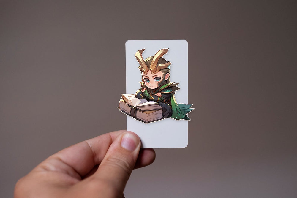 Chibi Loki Reading Book Sticker