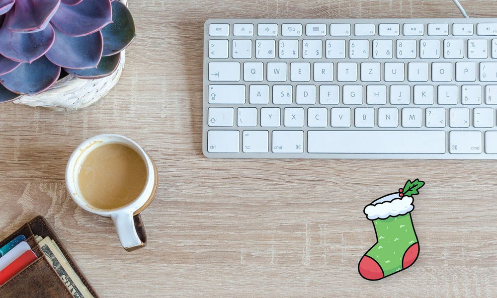 Green Christmas Stocking Sticker