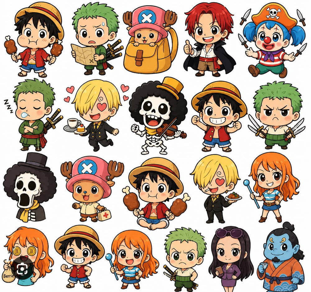 One Piece Chibi Straw Hat Crew & Rivals Sticker Decals